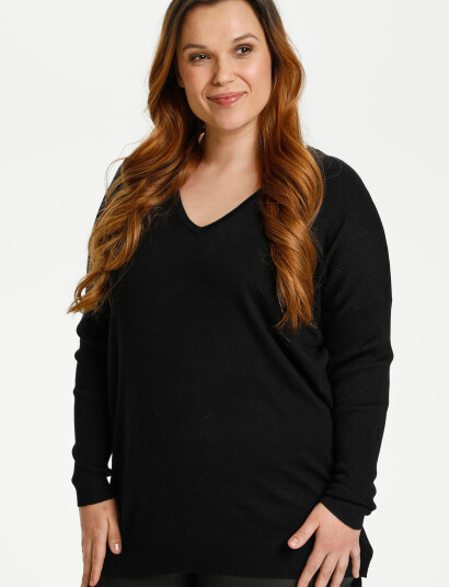 Kaffe Curve Kcmachi Knit Pullover - Black - L Kaffe Curve Kcmachi Knit Pullover - Black - L