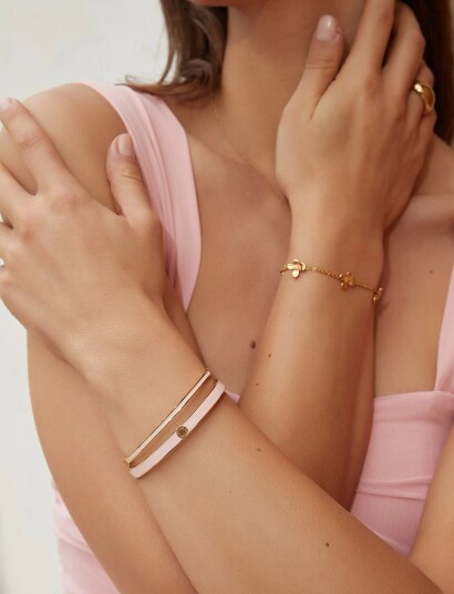 By Jolima Poppy Small Bangle Pink ONE SIZE 6 cm By Jolima Poppy Small Bangle Pink ONE SIZE 6 cm
