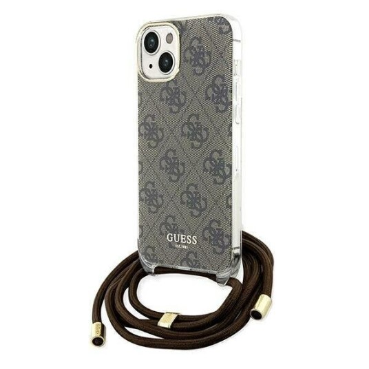Apple Guess iPhone 15 Deksel Crossbody Cord Brun