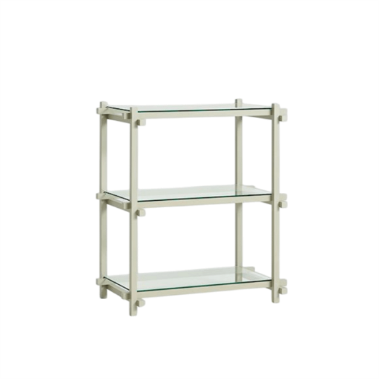 HAY Woody Shelving 2.0 Bokhylle Liten Smokey Grey/Glass
