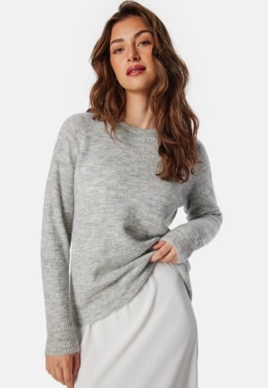 SELECTED FEMME Lulu LS Knit O-Neck Light Grey Melange L SELECTED FEMME Lulu LS Knit O-Neck Light Grey Melange L