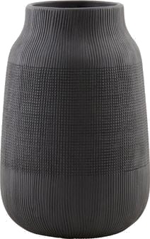 Vase Groove Ø 15x22 cm - Svart Vase Groove Ø 15x22 cm - Svart