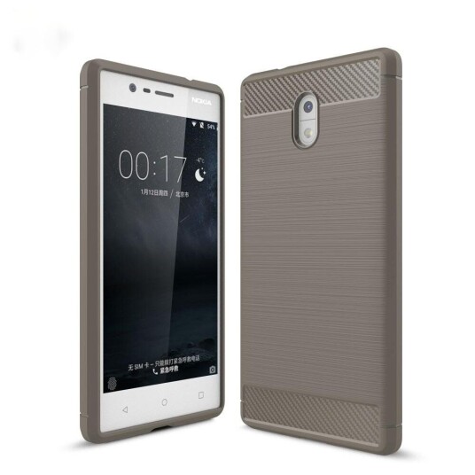 INCOVER Nokia 3 Fleksibelt Deksel - Carbon - Grå