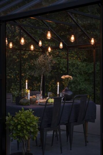 Dekorlenke med 10 ledlys sort 3,5m
