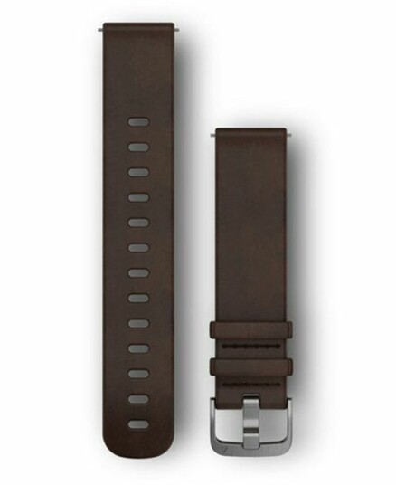 Garmin Quick Release 20 Leather Silver Brun Brun unisex
