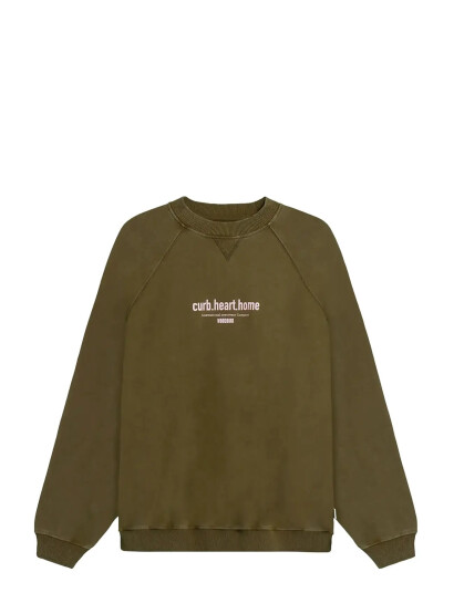 Woodbird Wbzhang Dye Crew - Khaki green - XL Woodbird Wbzhang Dye Crew - Khaki green - XL