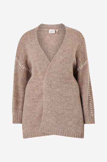 Only Carmakoma - Kardigan carZolina Life L/S Stitch Cardigan - Grå