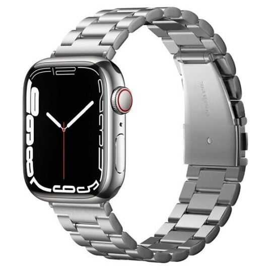 Spigen Apple Watch (42/44/SE/45/49MM) Spigen Modern Fit Band - Rustfritt Stål Reim med Pinner - Sølv Spigen Apple Watch (42/44/SE/45/49MM) Spigen Modern Fit Band - Rustfritt Stål Reim med Pinner - Sølv