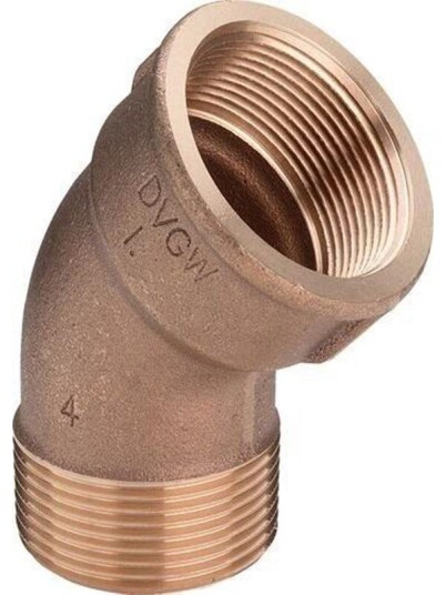 Viega 1 1/4" Vinkel 45° Muffe/Nippel i Gunmetal for Overvanns- og Drensrør