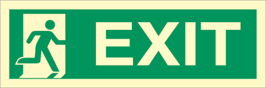 Exit right - Etterlysende plast HI150 - 150 x 400 mm