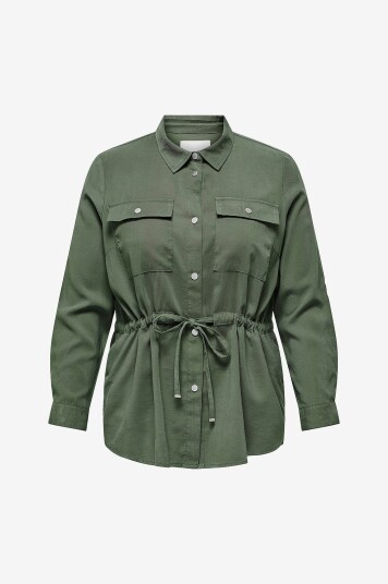 Only Carmakoma   Skjortejakke carAris Life 4/5 Fem Cargo Jacket   Grå
