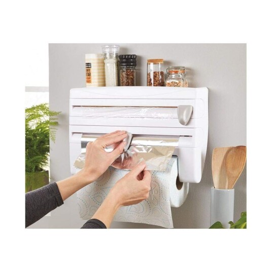 4-i-1 holder for papir, folie, plastfilm, hylle