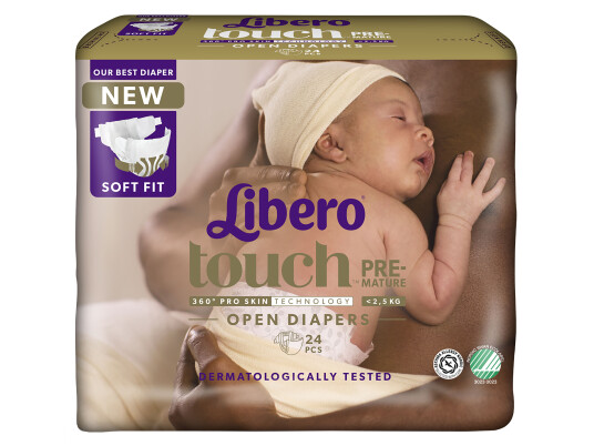Libero Touch Premature Åpne Bleier <25 kg 24 stk.