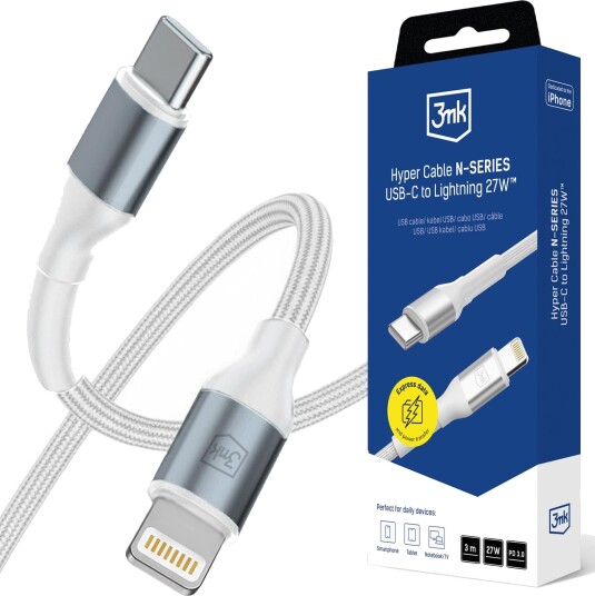 3Mk Usb-C Lightning Usb-Kabel 3 M Hvit