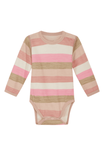 Hust & Claire Baloo Wide Stripe ull/bambus body - rose cloud Hust & Claire Baloo Wide Stripe ull/bambus body - rose cloud