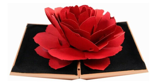 Northix Ringeske Med 3d-Rose I Papir - Rosa
