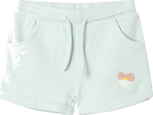 Barneshorts med snor blandet lysemynte 128