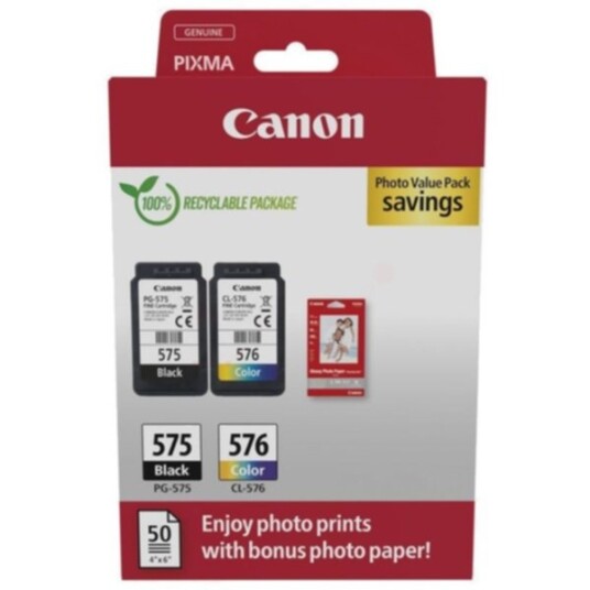 Canon 5438C004 Multipack PG-575 + CL-576 + 50 ark fotopapir