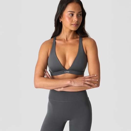 Icaniwill Luxe V hals Sports bh Grå Grå Small