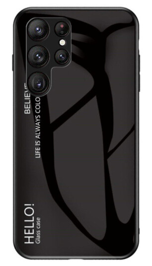 INCOVER Samsung Galaxy S23 Ultra Glass Bakdeksel - Hello - Svart