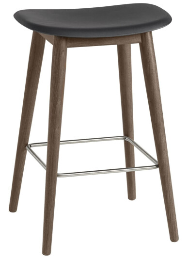 Muuto Fiber Barstol WOOD H:65 Svart/Dark Stained