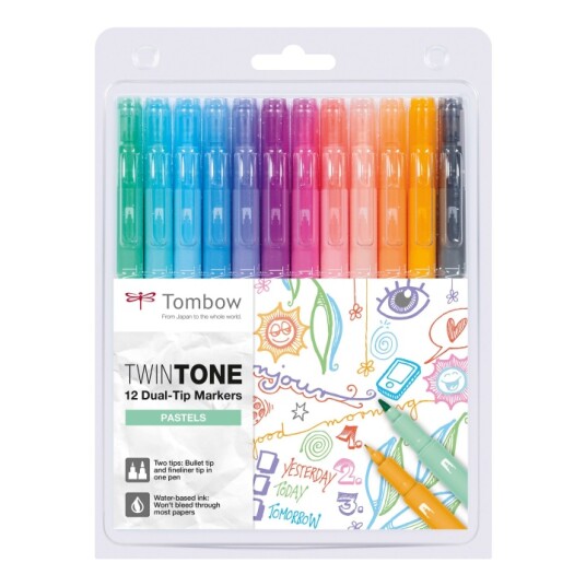 Tombow TwinTone Marker Pastel 12-pakke