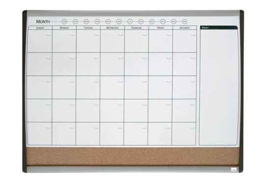 Nobo Quartet combo board: whiteboard bulletin board 585 x 430 mm