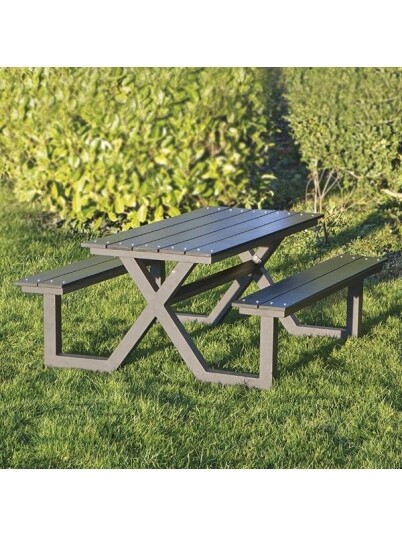 HORTUS Kids picnic table model X black nonwood and anthracite frame HORTUS Kids picnic table model X black nonwood and anthracite frame