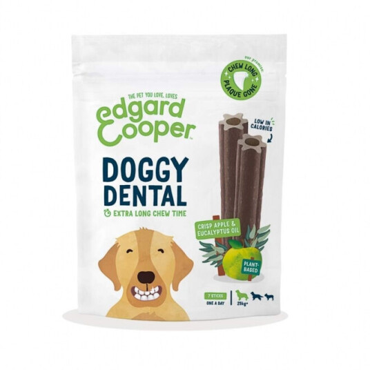 Edgard & Cooper Doggy Dental Tyggepinner Eple & Eukalyptus 7-pack for Store Hunder