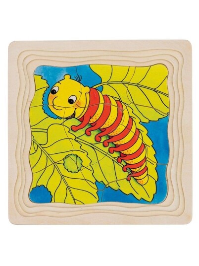 Goki Wooden Layer Puzzle - Butterfly Tre