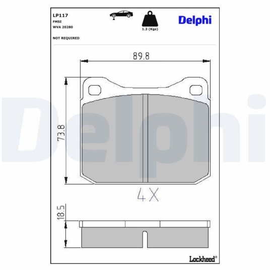 Bremseklosser sett DELPHI LP117