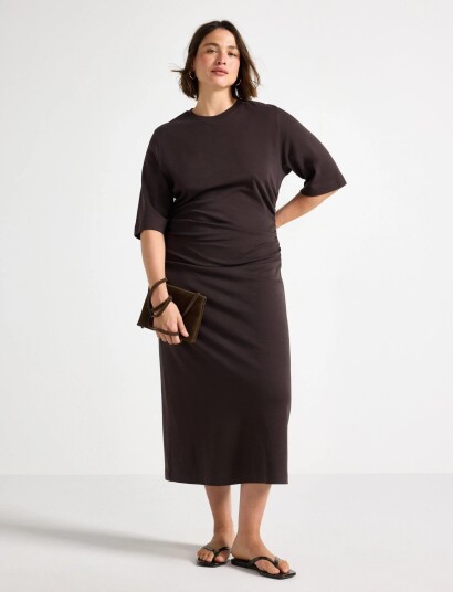 Lindex Maxi Dress In Jersey   Brown   XL