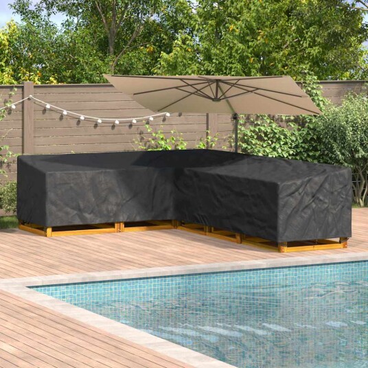 vidaXL Trekk til utemøbler Svart 355 x 275 x 80 cm 420D Oxford Stoff vidaXL Trekk til utemøbler Svart 355 x 275 x 80 cm 420D Oxford Stoff