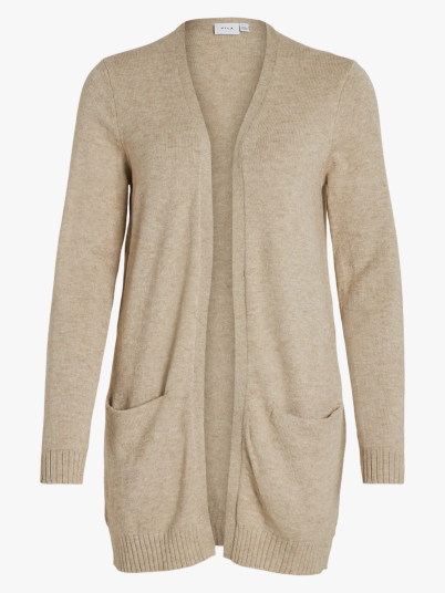 Vila Ril Open Long Sleeve Knit Cardigan Beige L Vila Ril Open Long Sleeve Knit Cardigan Beige L