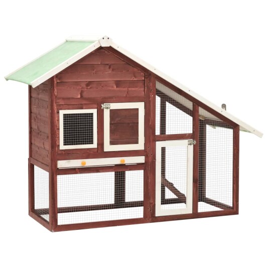Vidaxl Kaninbur Mocca Og Hvit 140X63X120 cm Heltre Gran Vidaxl Kaninbur Mocca Og Hvit 140X63X120 cm Heltre Gran