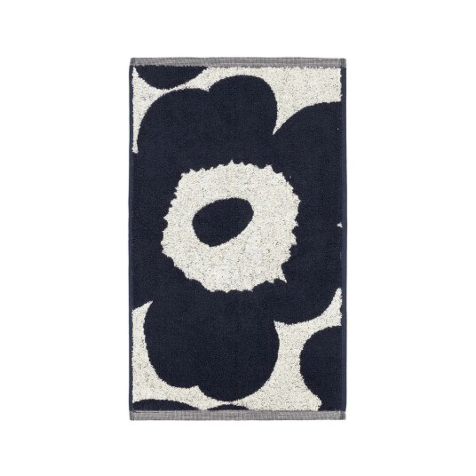 Marimekko Unikko håndkle naturhvit-mørkeblå 30x50 cm