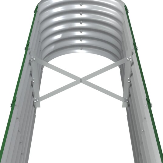 vidaXL Plantekasse pulverlakkert stål 260x40x36 cm grønn
