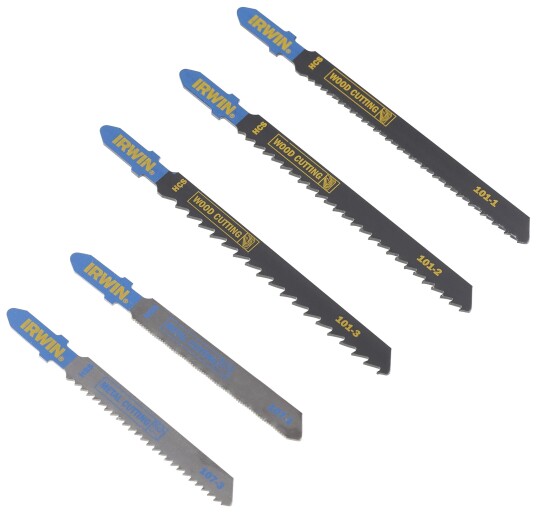 Irwin IW1014504 Stikksagblader - 5 Stk., T-Feste (3 Tre, 2 Metall)