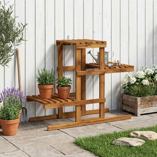 vidaXL Planteholder Naturlig 82 x 36 x 60 cm Solid akasietre