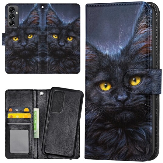 Lommebok Deksel Svart Katt for Samsung Galaxy S24