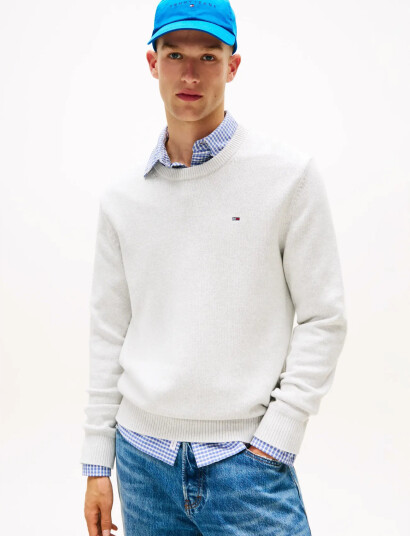 Tommy Jeans Tjm Slim Ess Sweater Ext - Grey - XXXL Tommy Jeans Tjm Slim Ess Sweater Ext - Grey - XXXL