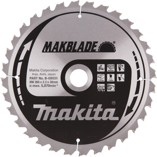 MAKITA SIRKELSAGBLAD Ø260X30MM 32T TRE