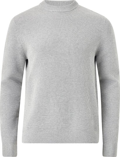 Selected Homme Genser Slhdane LS Knit Structure Crew Neck Grå