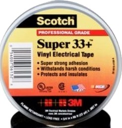 3M Isolasjonstape Scotch Super 33+ Svart 6 M X 19 Mm 80610833800 1 Rull