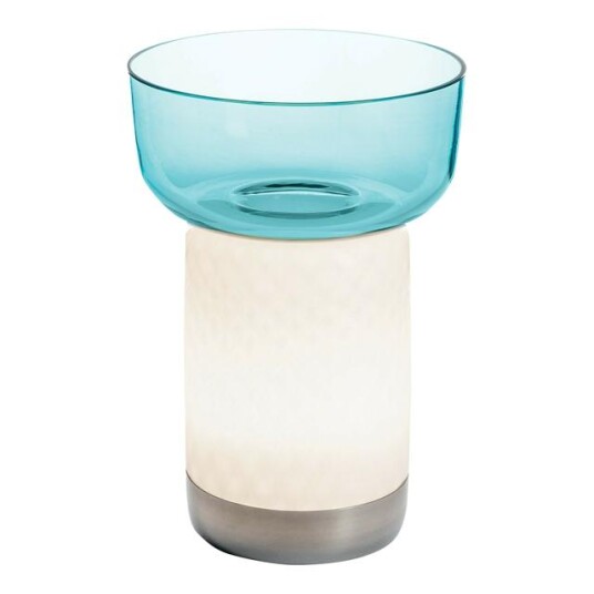 Artemide Bontá Bærbar Bordlampe Turkis med Glassskål