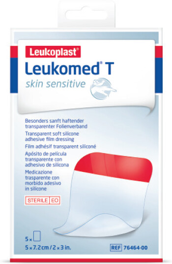 Leukoplast Leukomed T Skin Sensitive Film, 5 x 7,2 cm, 5 stk.