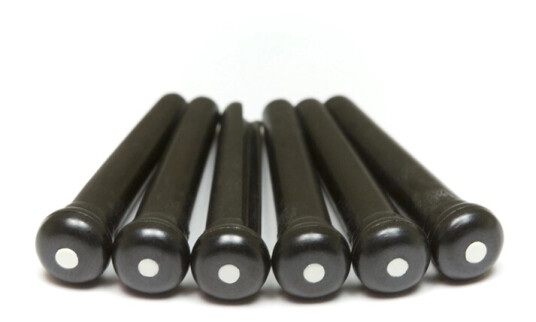 Graph Tech Tusq Lp-2122-60 - Bridge Pins Svart, Hvit Inlay, 60pk