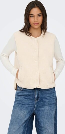 JDY Jdysimina Teddy Waistcoat Otw Qiq Noos   Cream   L