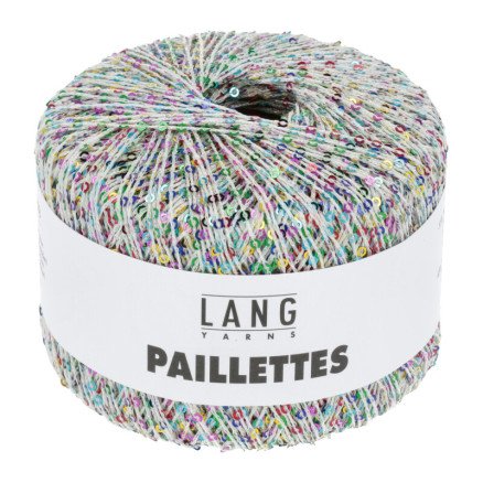 Lang Yarns Paillettes Garn 101 Hvit