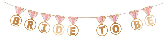 PartyDeco Girlander Bride To Be Diamantringer